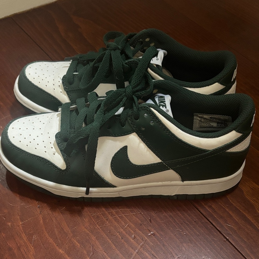 Nike Men's Dark Green and White Sneakers